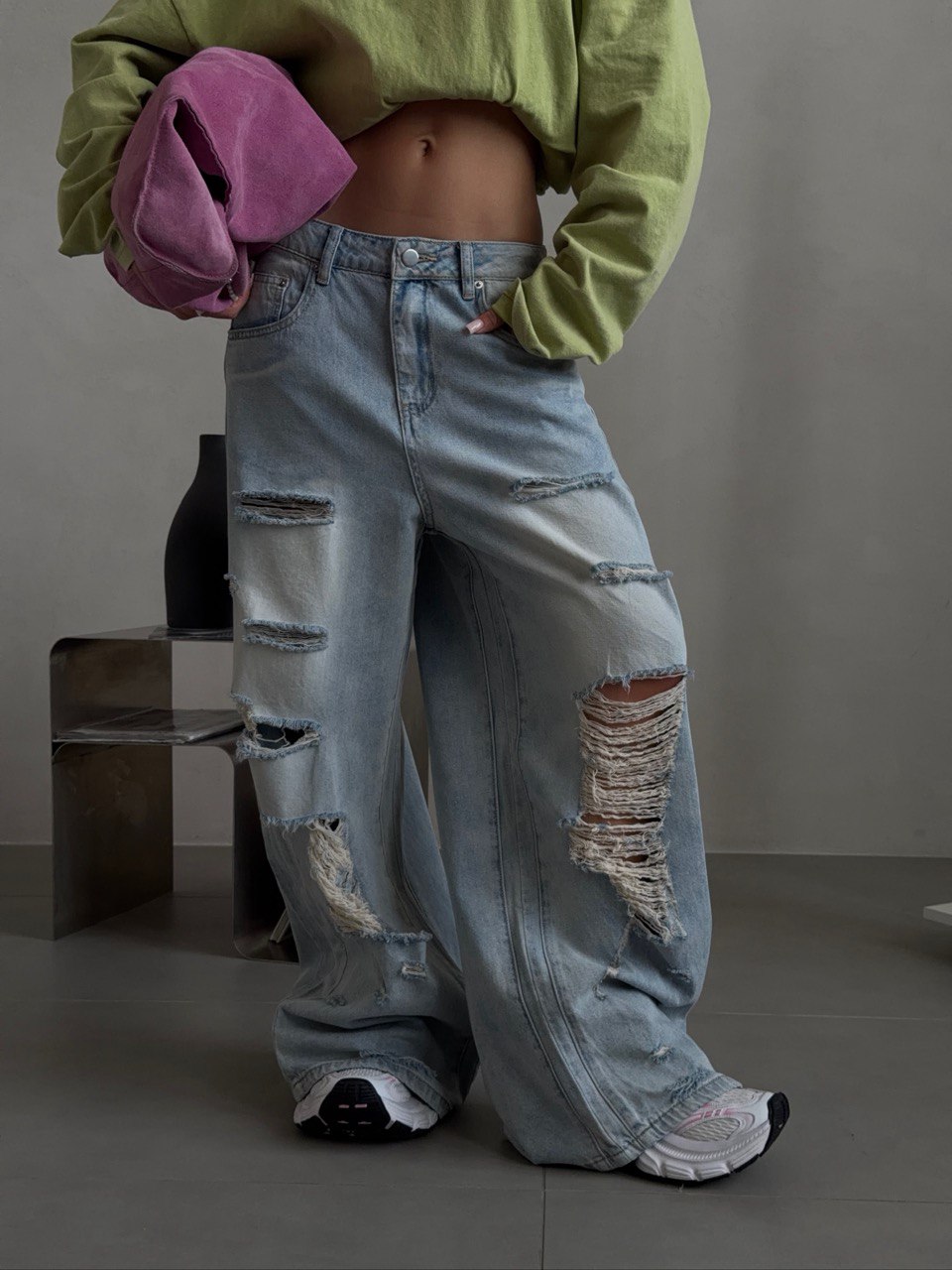 Джинсы рваные