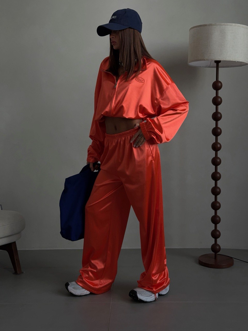 Штаны атласные широкие