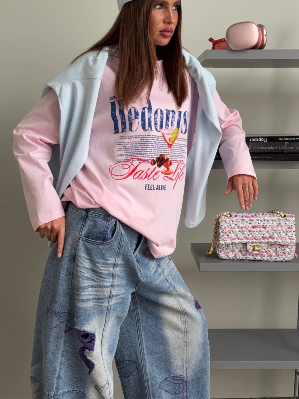 Лонсглив с принтом