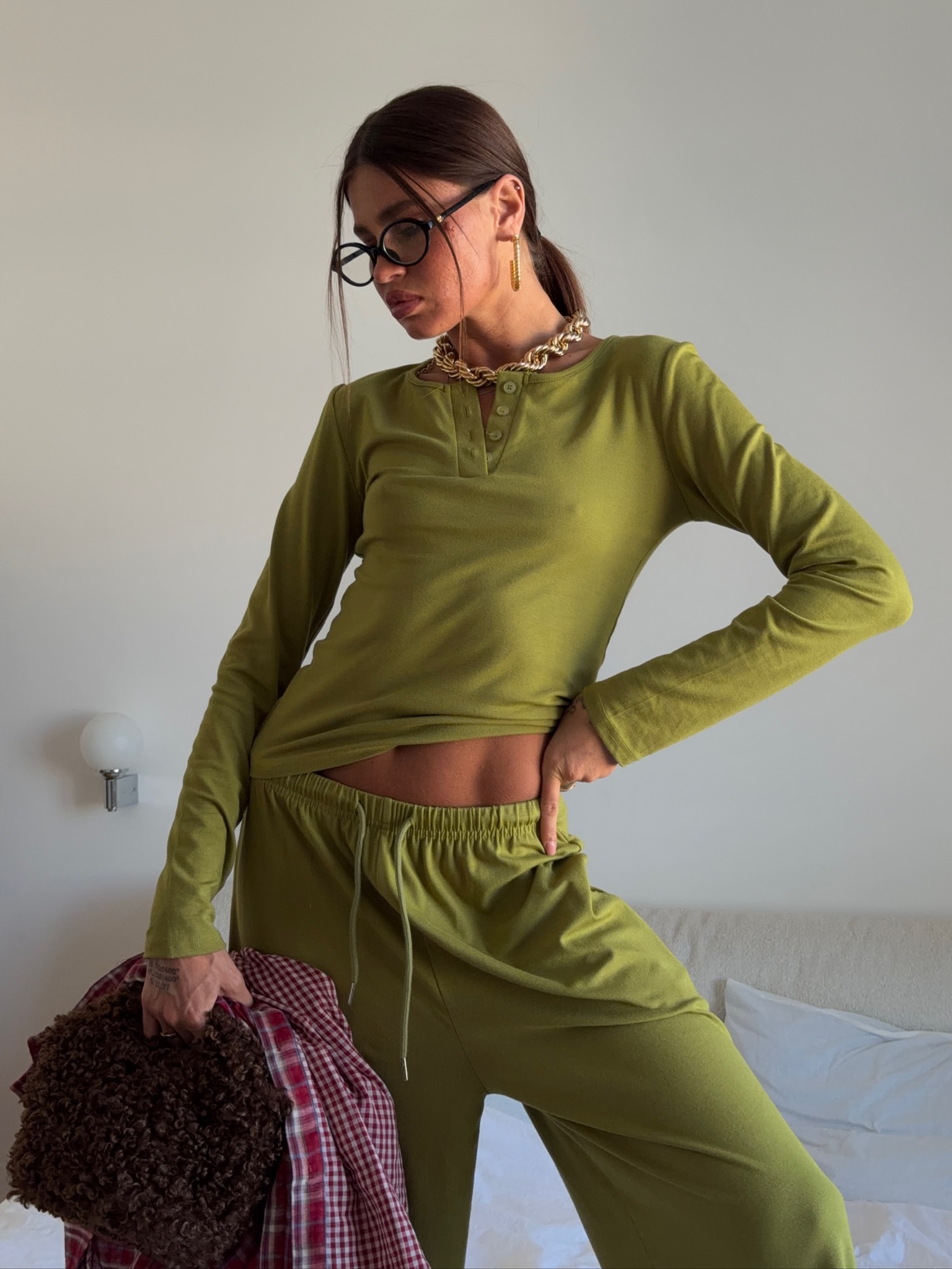 Лонгслив на пуговицах