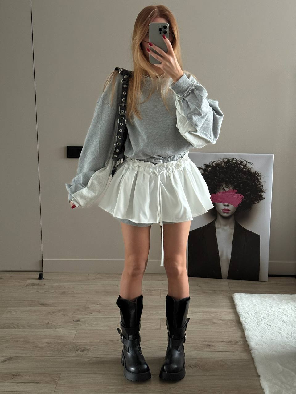 Юбка мини двойная