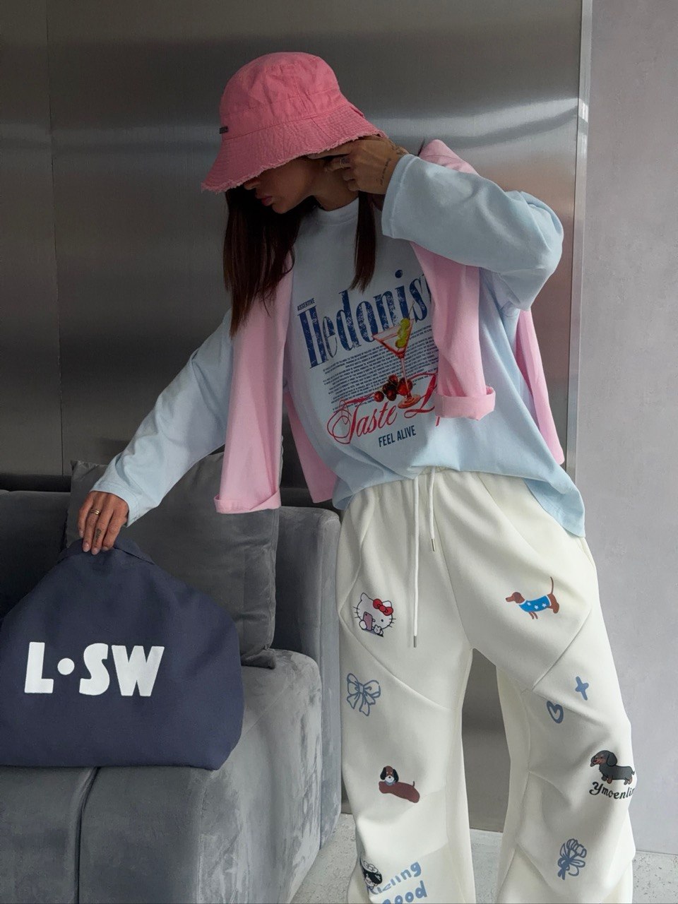 Лонсглив с принтом