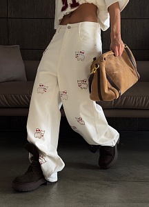 Джинсы с принтом