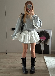 Юбка мини двойная