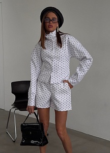 Шорты удлиненные в горошек