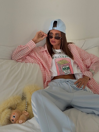 Женская оверсайз футболка popcorn с принтом купить в шоуруме POPNSHOP