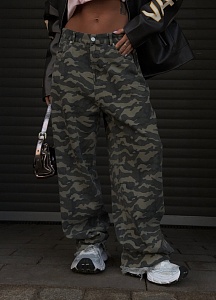 Джинсы милитари широкие