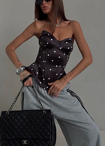 Корсет с баской в горох